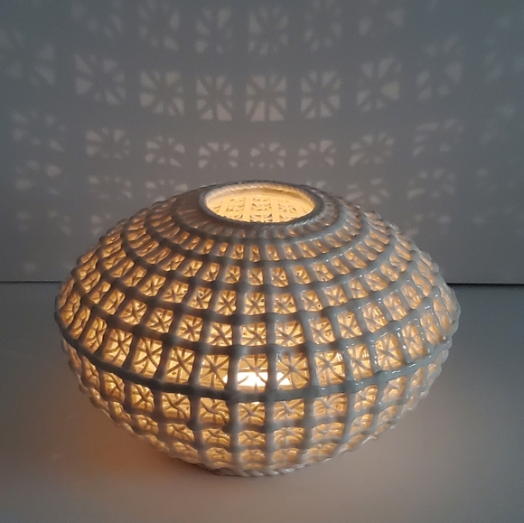 Cyan Design Porcelain Lattice Basket - Picture 2 of 11